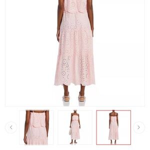Pink Eyelet Midi Dress